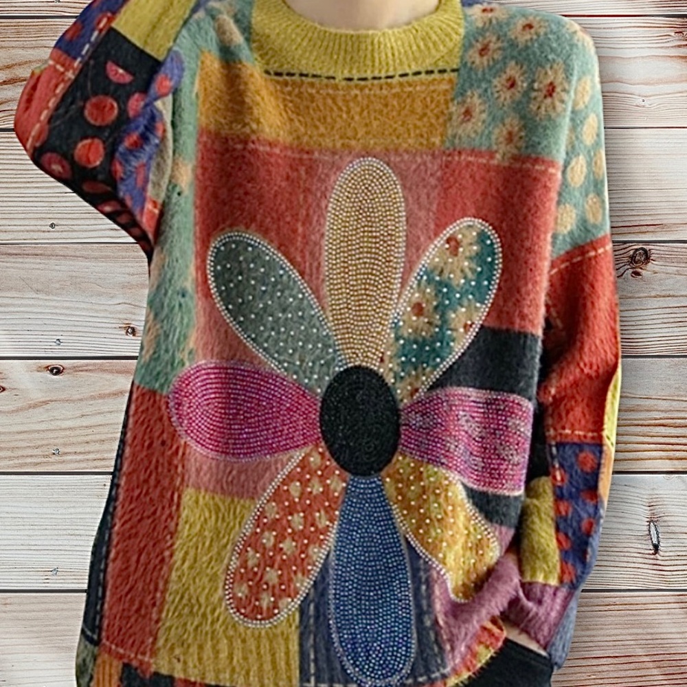Colorful Patchwork Sweater - Picture 4 of 7